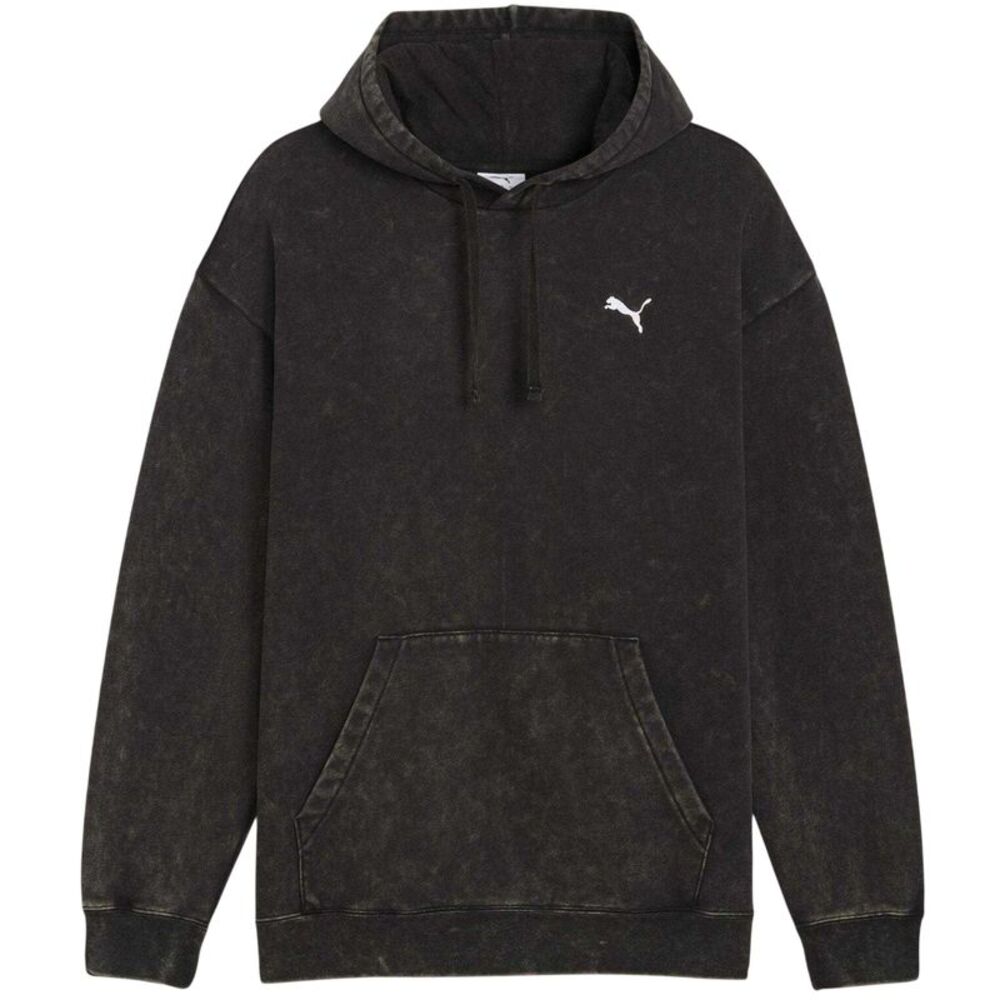Puma Mens Elevated Acid Wash Relaxed Fit Hoodie / Black